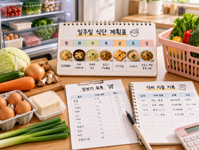 자취 식비 관리 방법과 일주일 장보기 계획표 작성법