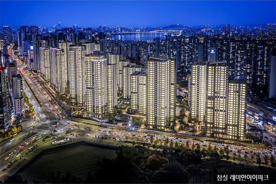 잠실래미안아이파크 야경 조감도