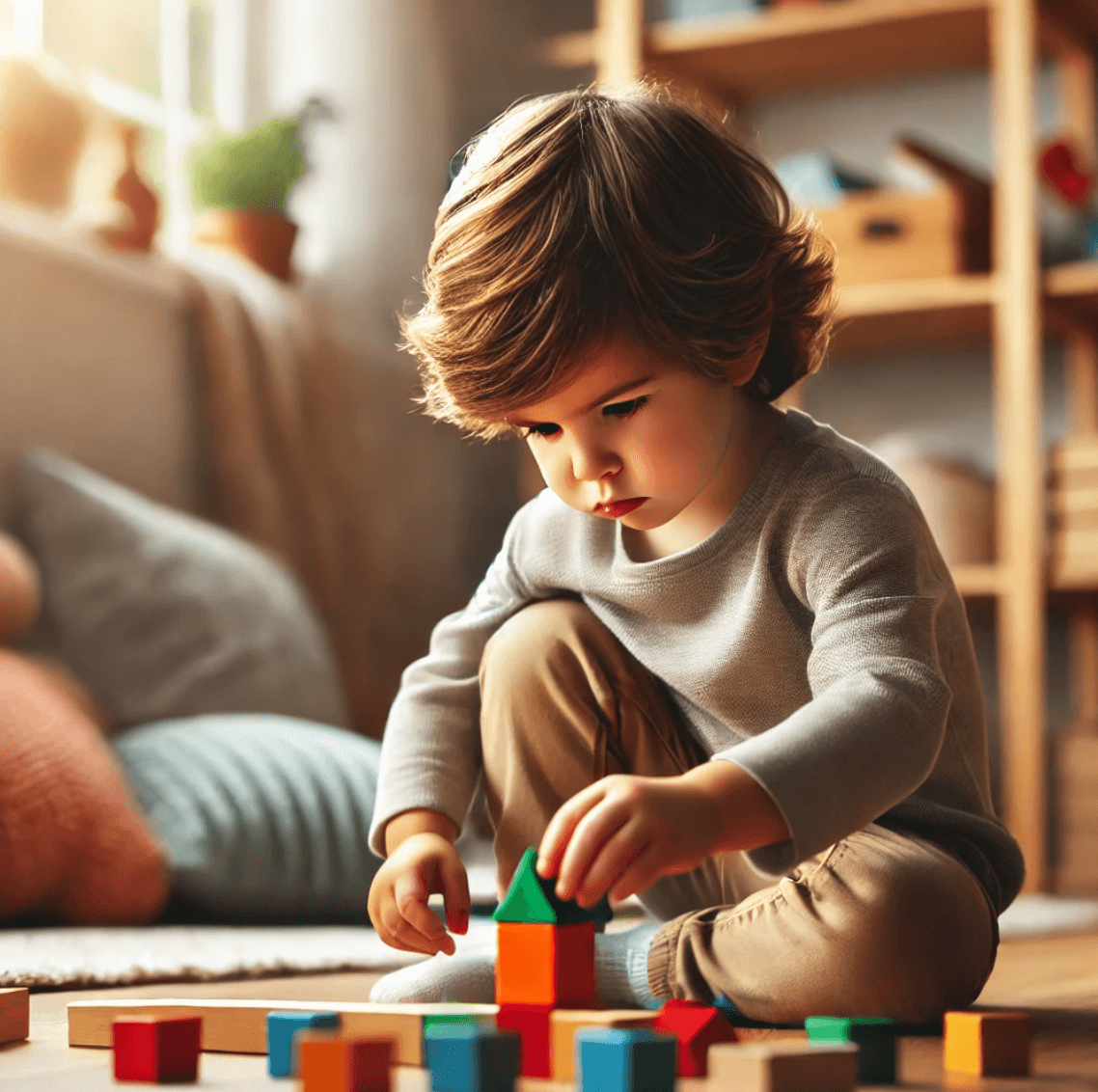 놀이에 집중하는 아이 사진