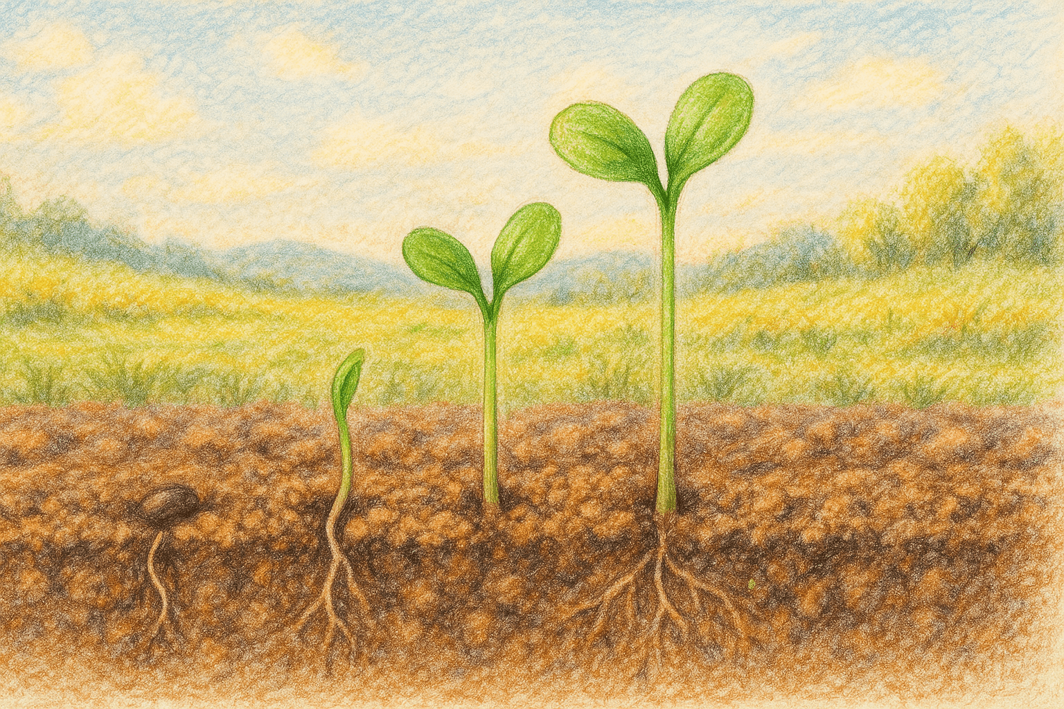 안개꽃 씨앗에서 새싹 되는 모습