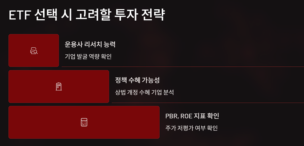 ETF 선택 시 고려할 투자 전략