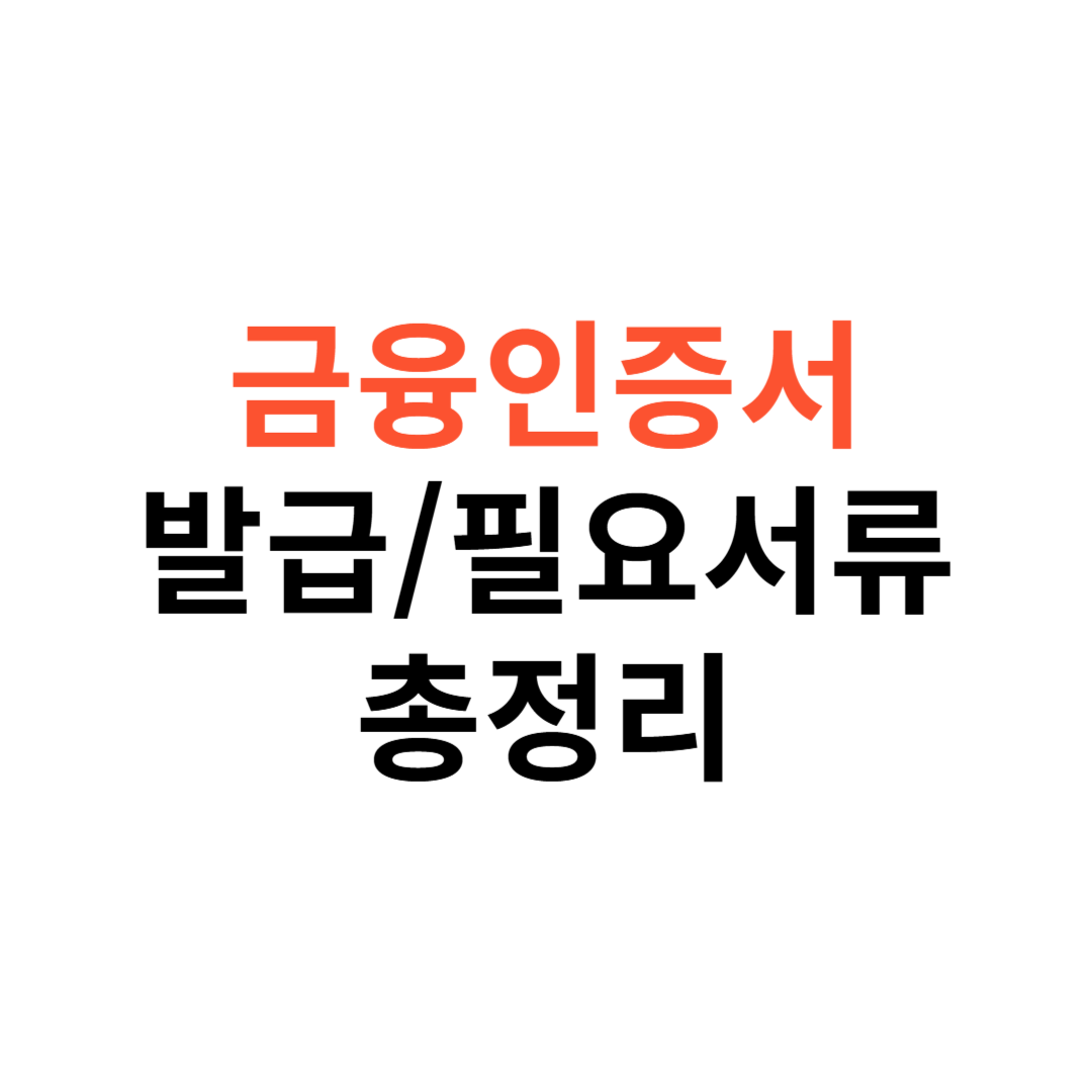 금융인증서 발급 시 필요한 서류