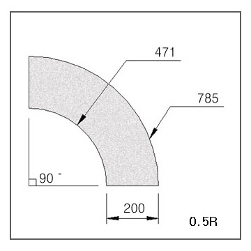 곡선경계석 0.5R
