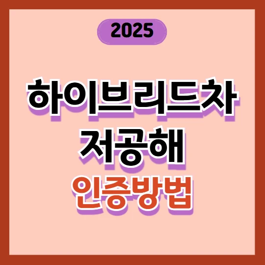 하이브리드차 저공해 인증 받는 방법 2025