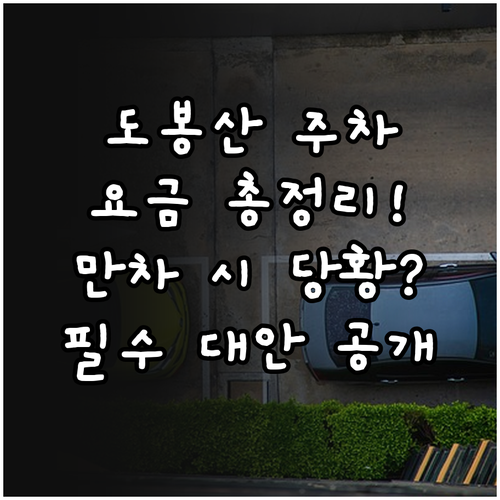 도봉산 공영주차장 주차 요금 및 만차..