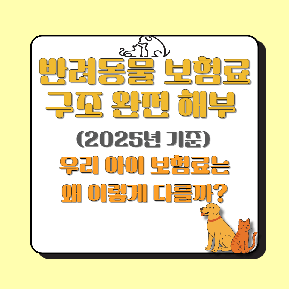 반려동물 보험료 구조 완전 해부 (2025년 기준) 우리 아이 보험료는 왜 이렇게 다를까