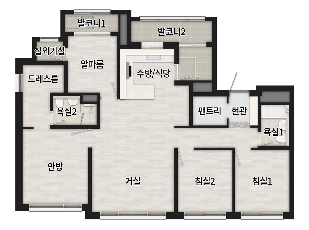광명 시티프라디움 에듀하임 84b평면