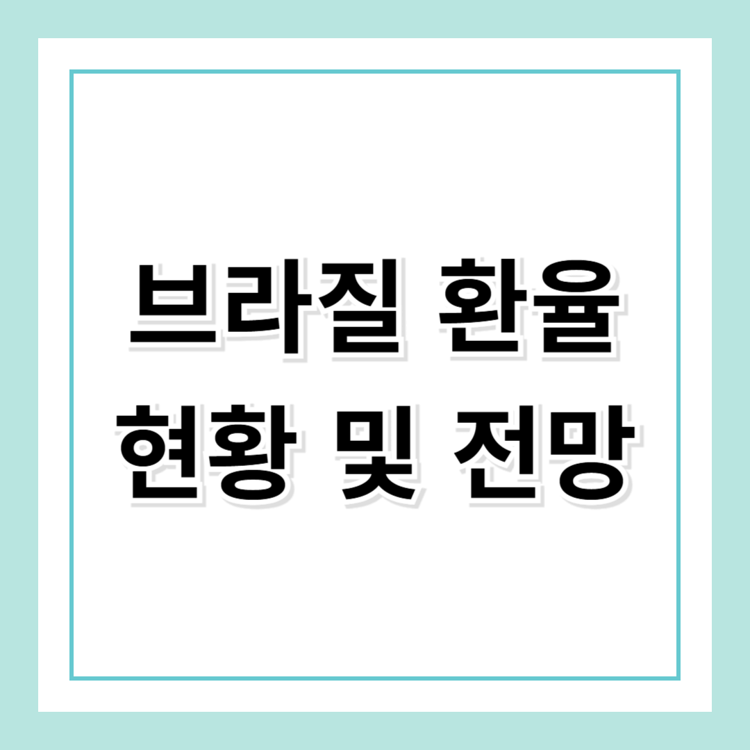 브라질 환율 현황 및 미래 전망 – 투자자는 무엇을 준비해야 할까?