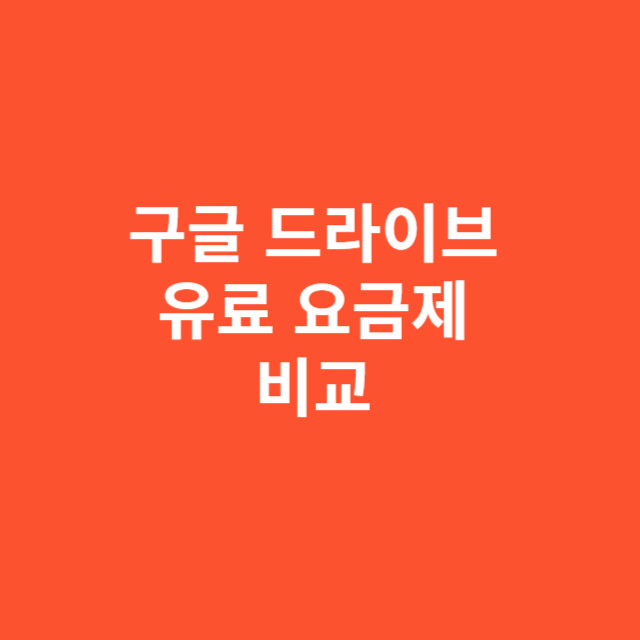 구글 드라이브 유료 요금제 비교 및 선택 전략