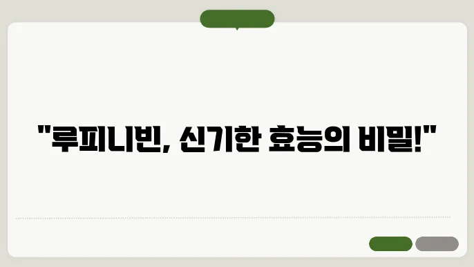 루피니빈 효능 부작용 알아보기