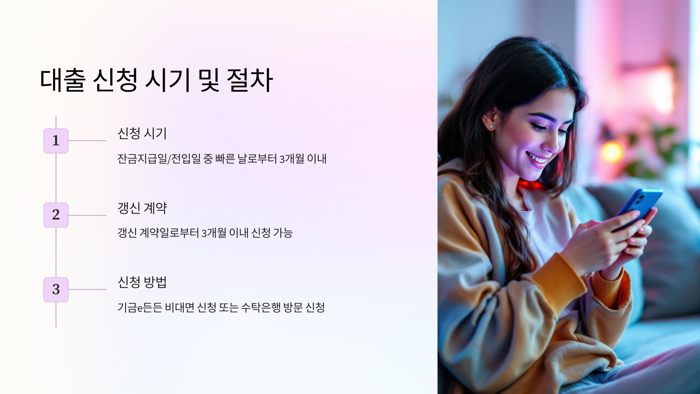 대출 신청 시기 및 절차