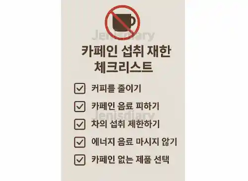 카페인 섭취 제한 체크리스트 이미지