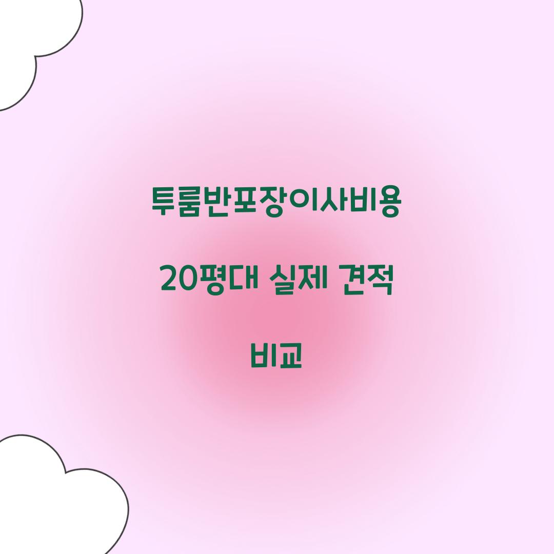 투룸반포장이사비용