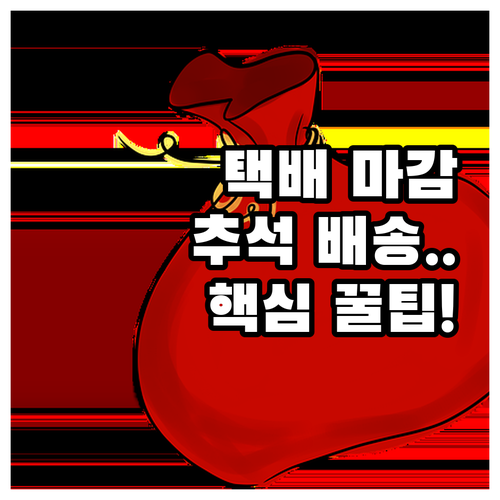 추석 택배 언제 보내야 제때 도착할까..