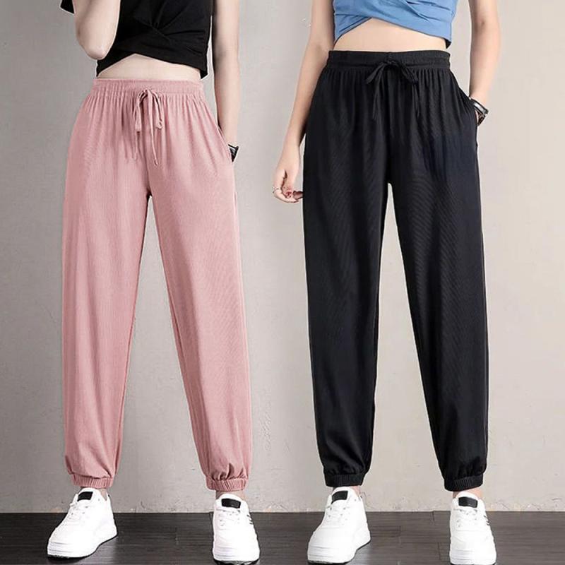 통기성 부드러운 홈웨어 바지 여성 여름 츄리닝 바지