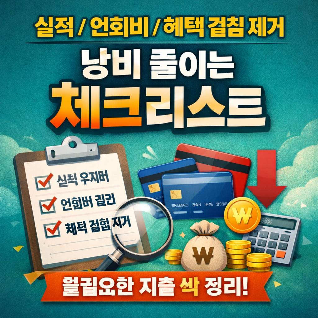 실적/연회비/혜택 겹침 제거로 낭비 줄이는 체크리스트