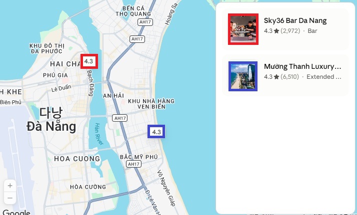 sky36, 무엉탄호테 루프탑의 위치 구글맵에 표시