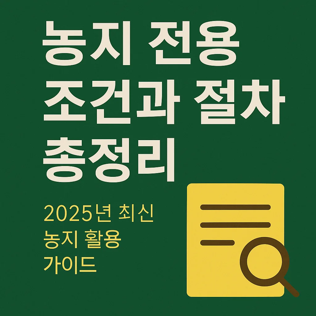 농지_전용_조건과_절차_총정리: 2025년_최신_농지_활용_가이드