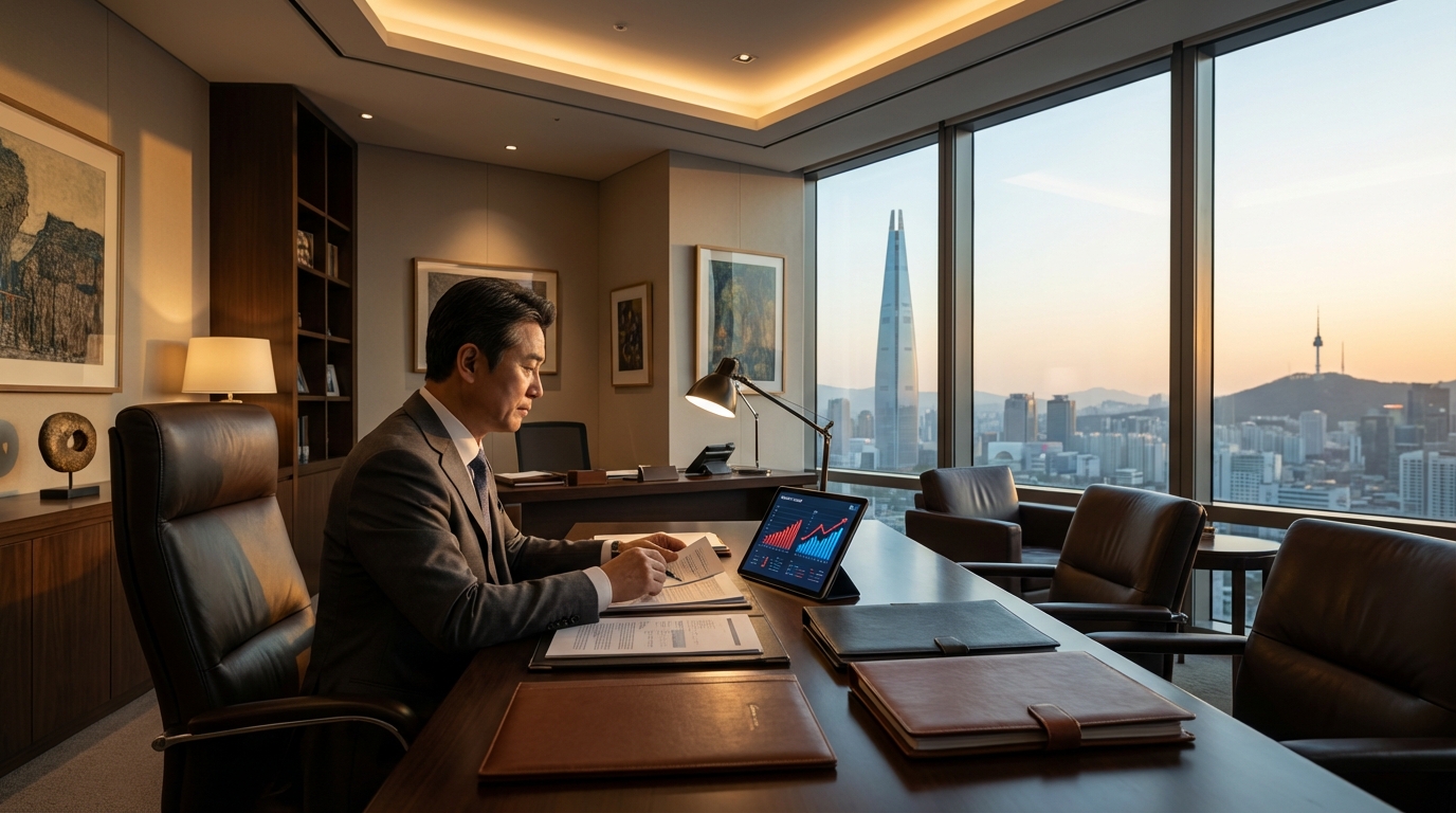 건물주를 위한 부동산 법인 설립 및 세금 절세 전략을 분석하는 세무 전문가의 모습