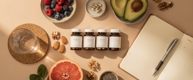 건강한 라이프스타일 플랫레이