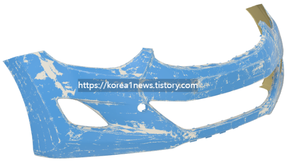 3D스캔데이터와 역설계데이터를 겹친상태, 엣지제거