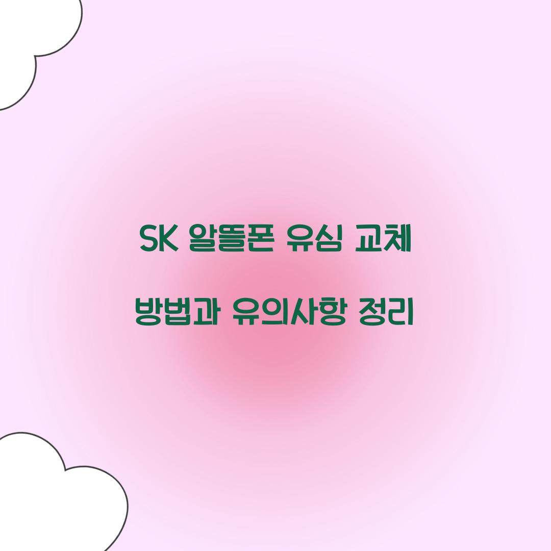 sk 알뜰폰 유심 교체