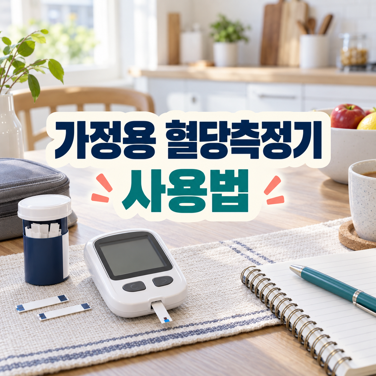 가정용 혈당측정기 사용법과 기록 수첩
