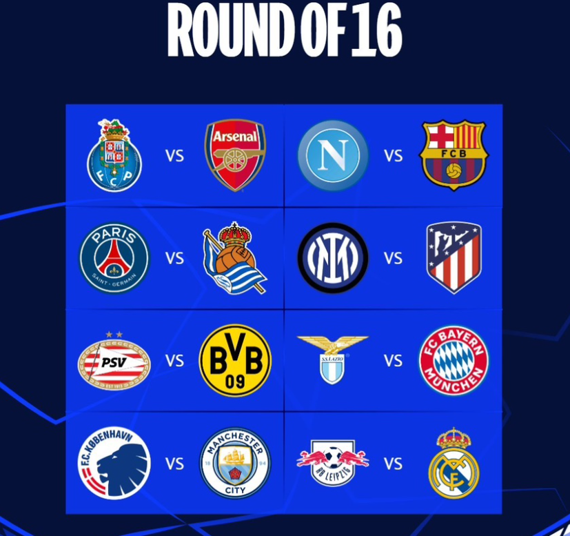 챔피언스리그 16강 대진표