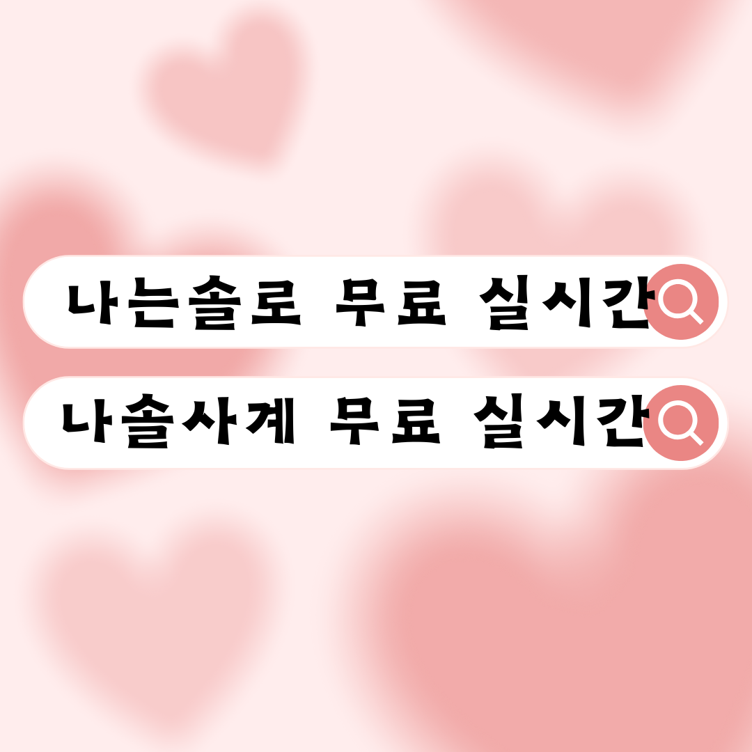 나는솔로 실시간 무료