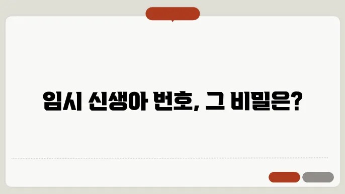 임시 신생아 번호