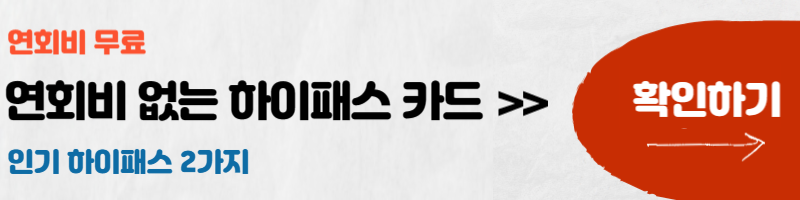 연회비 없는 하이패스 카드
