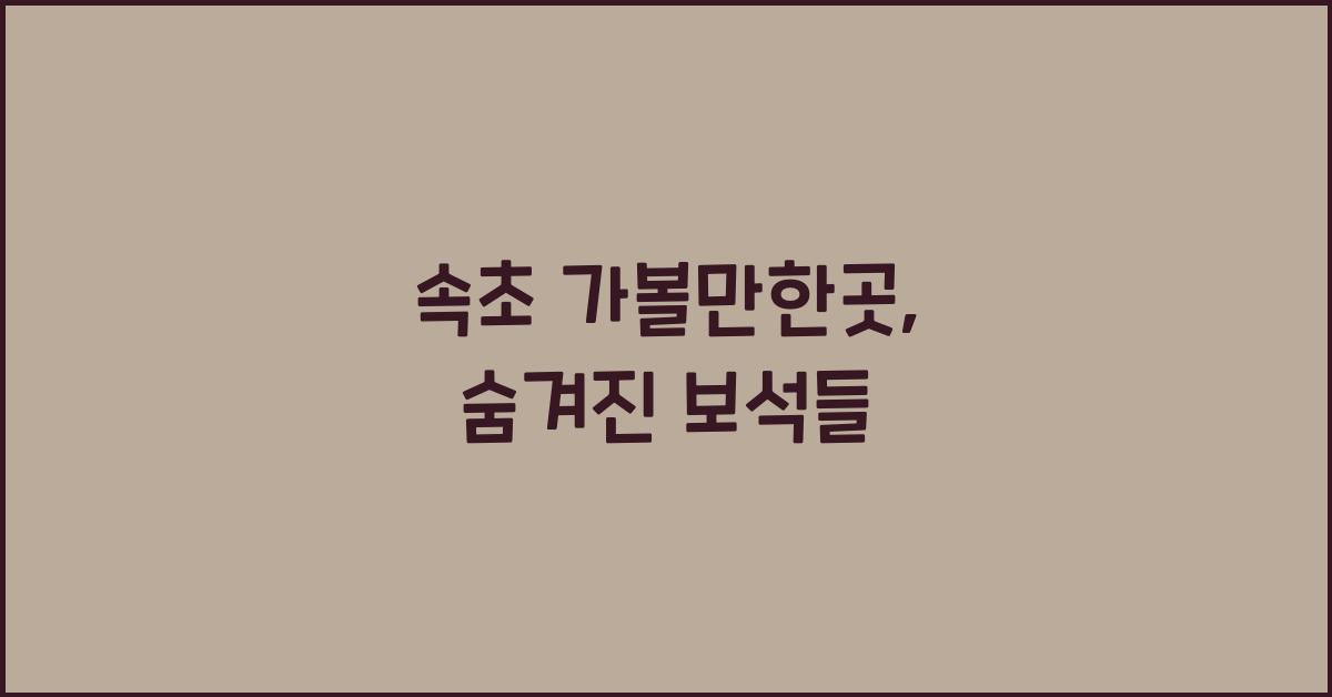 속초 가볼만한곳