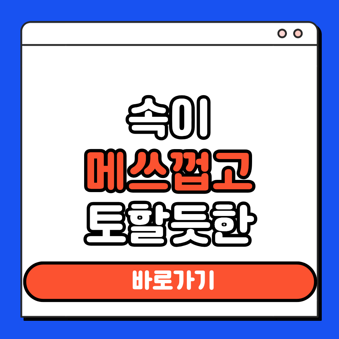 속이 메쓰겁고 토할듯한