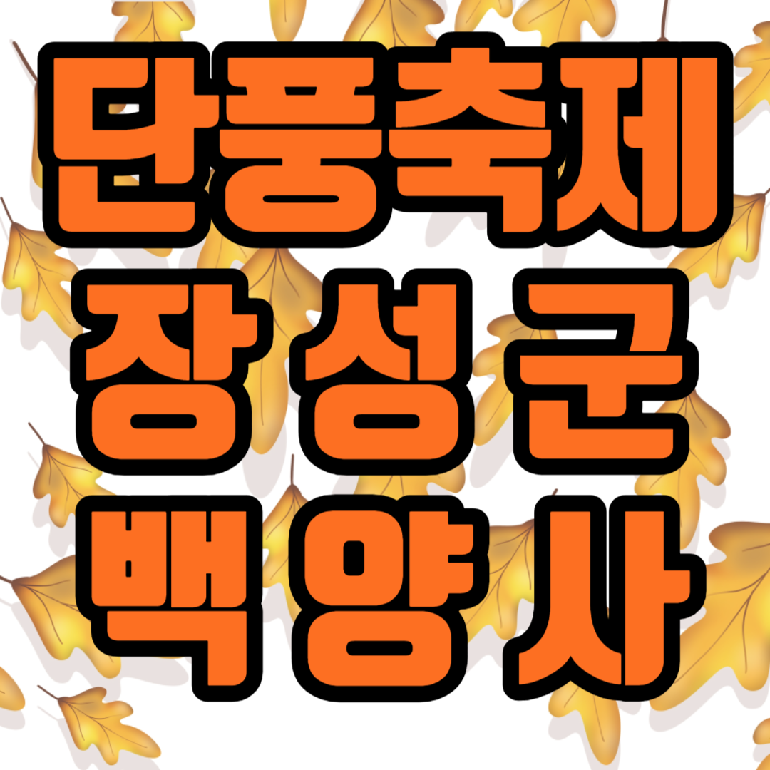 단풍축제 장성군 백양사