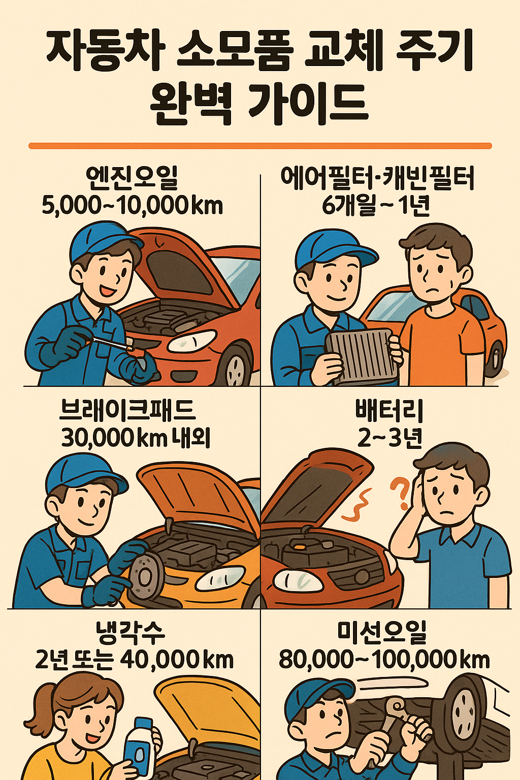 자동차 소모품 교체 주기 완벽 가이드 🚗