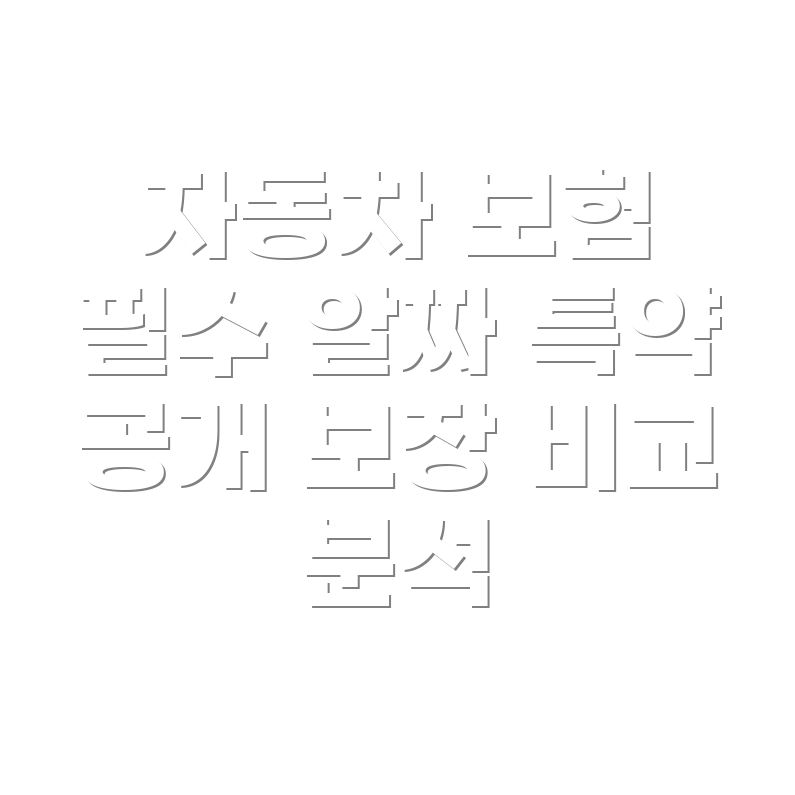 자동차 보험 특약과 필수 보장