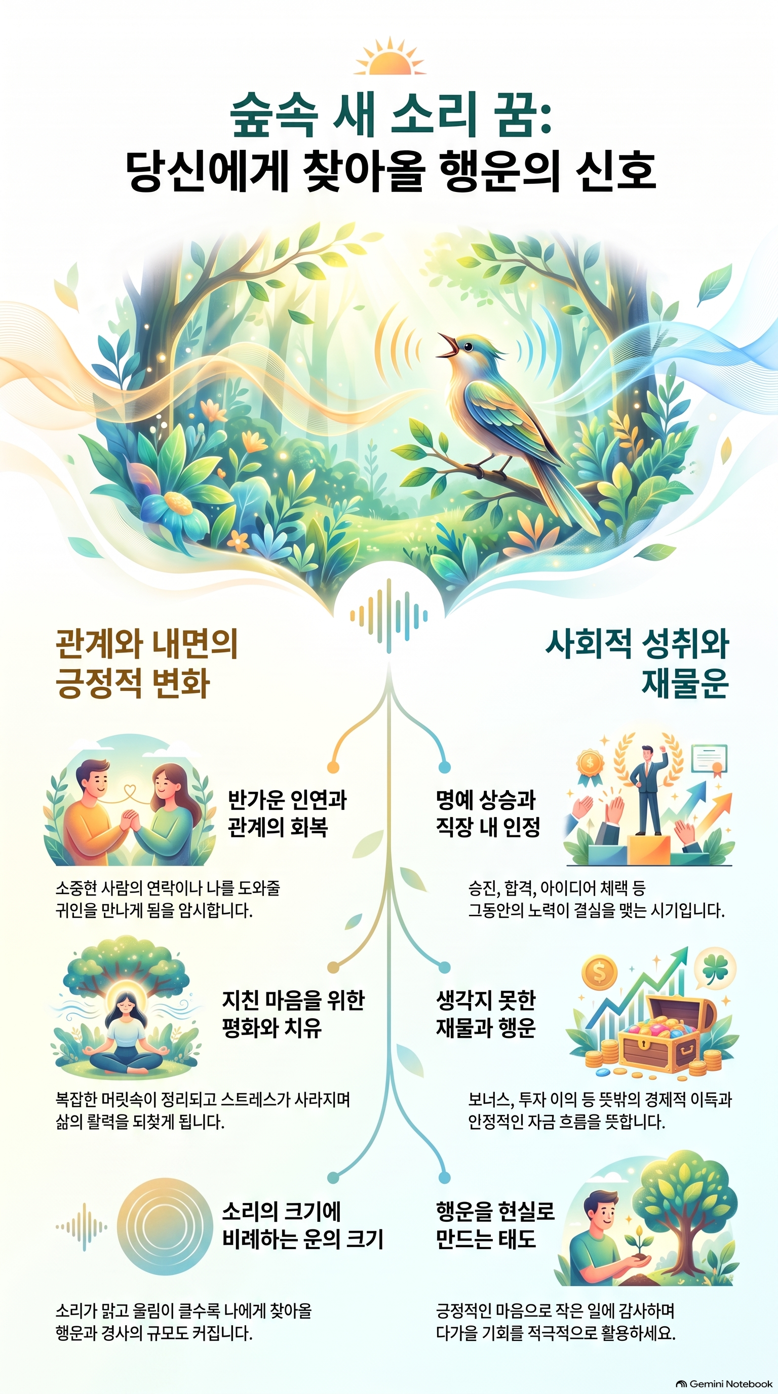 숲에서 새가 노래하는 꿈