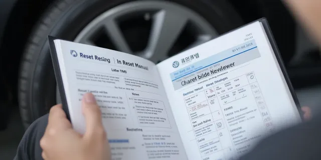 차량 매뉴얼로 TPMS 초기화하는 운전자