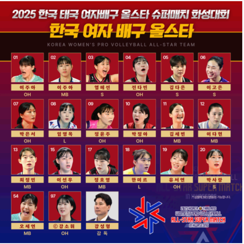 한국 태국 여자배구 명단