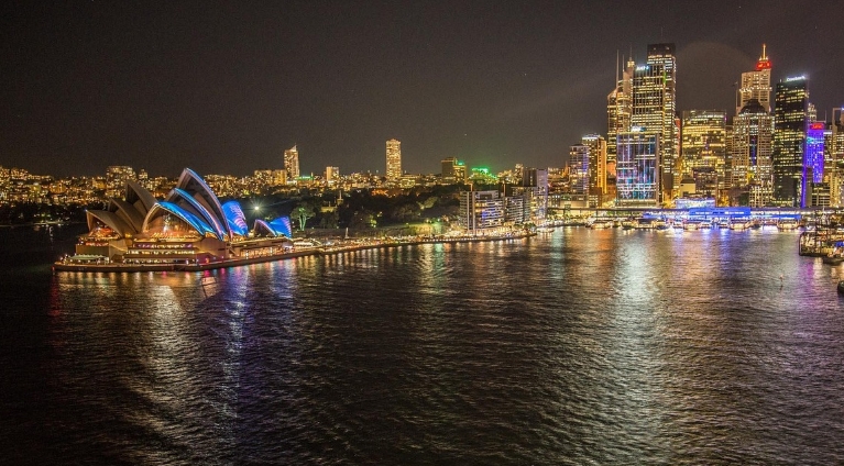 시드니 하버와 오페라하우스 야경