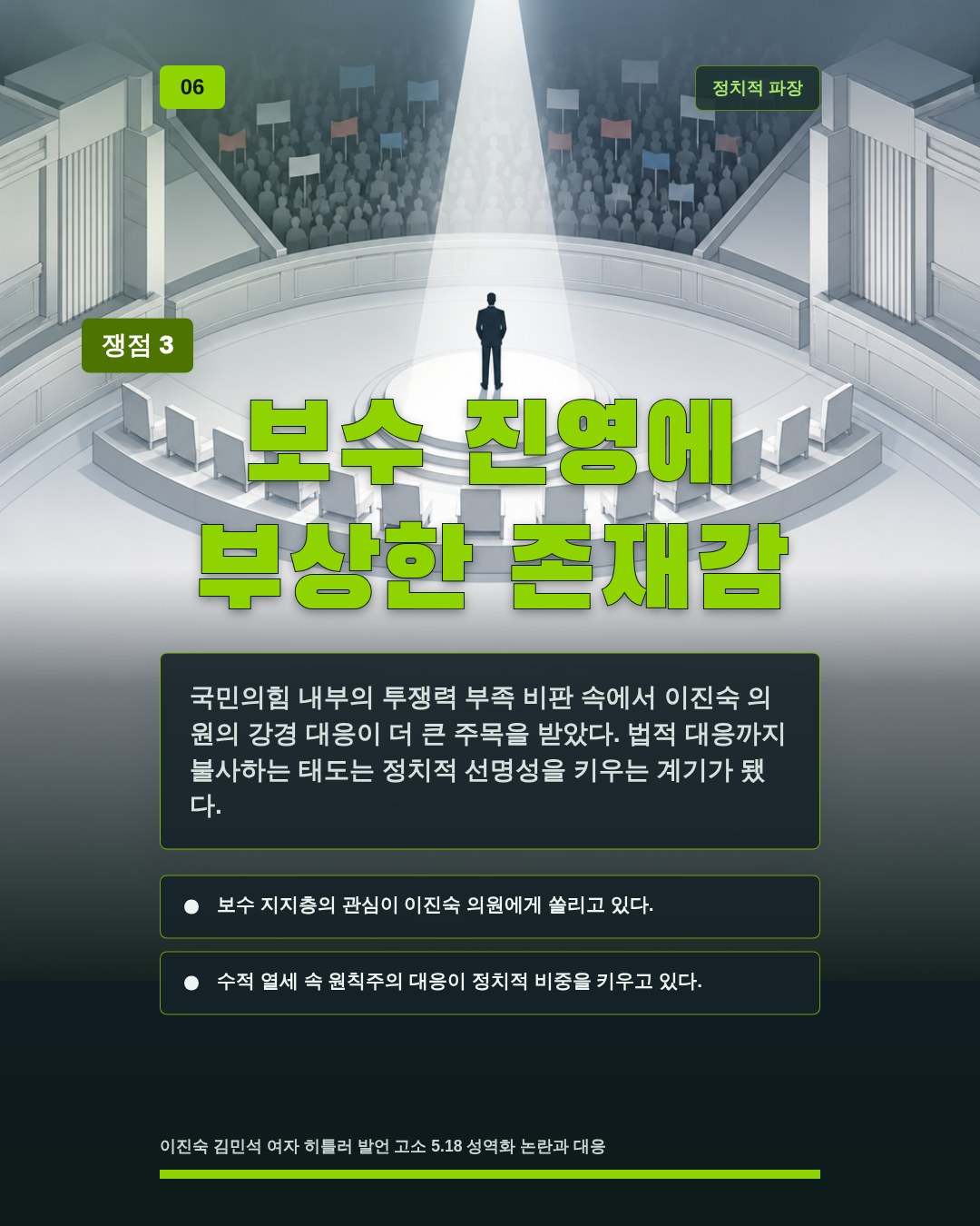 보수 진영에 부상한 존재감