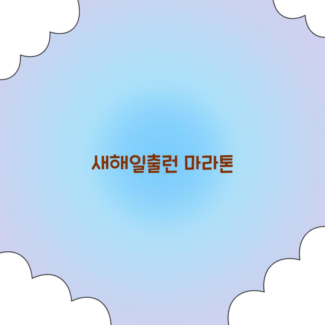 새해일출런 마라톤