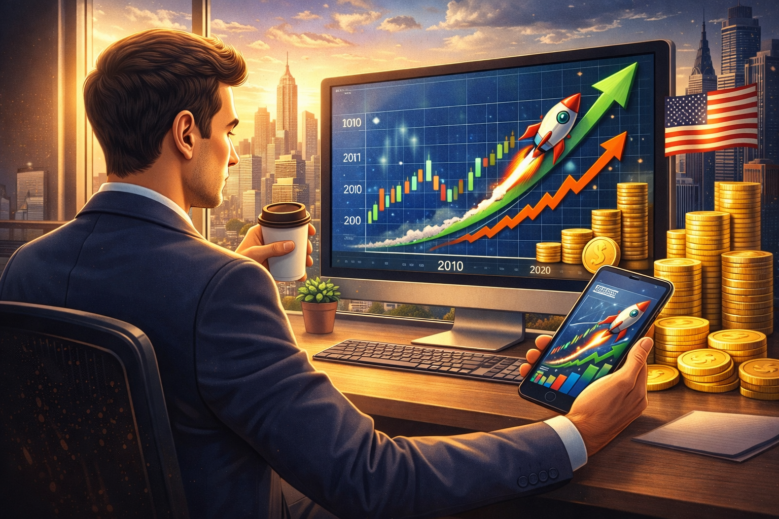 직장인을 위한 미국 주식 급등 관련 사진