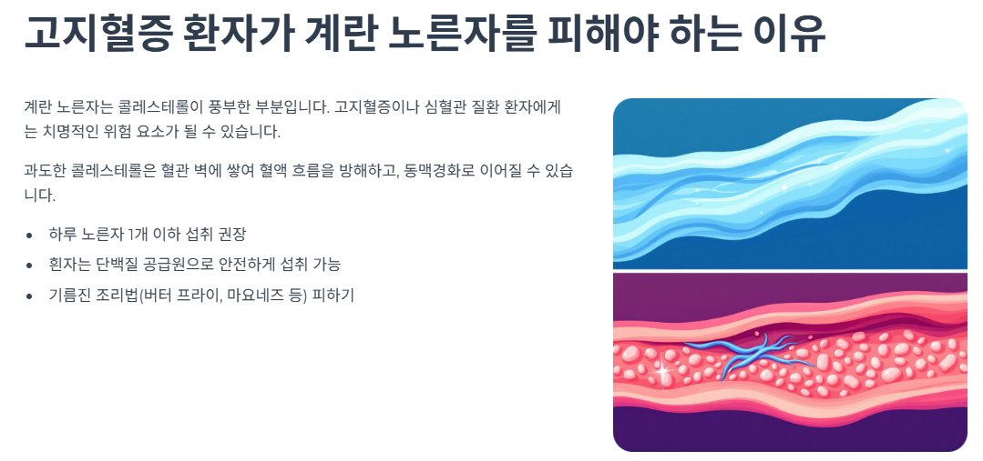 고지혈증 환자가 계란 노른자를 피해야 하는 이유