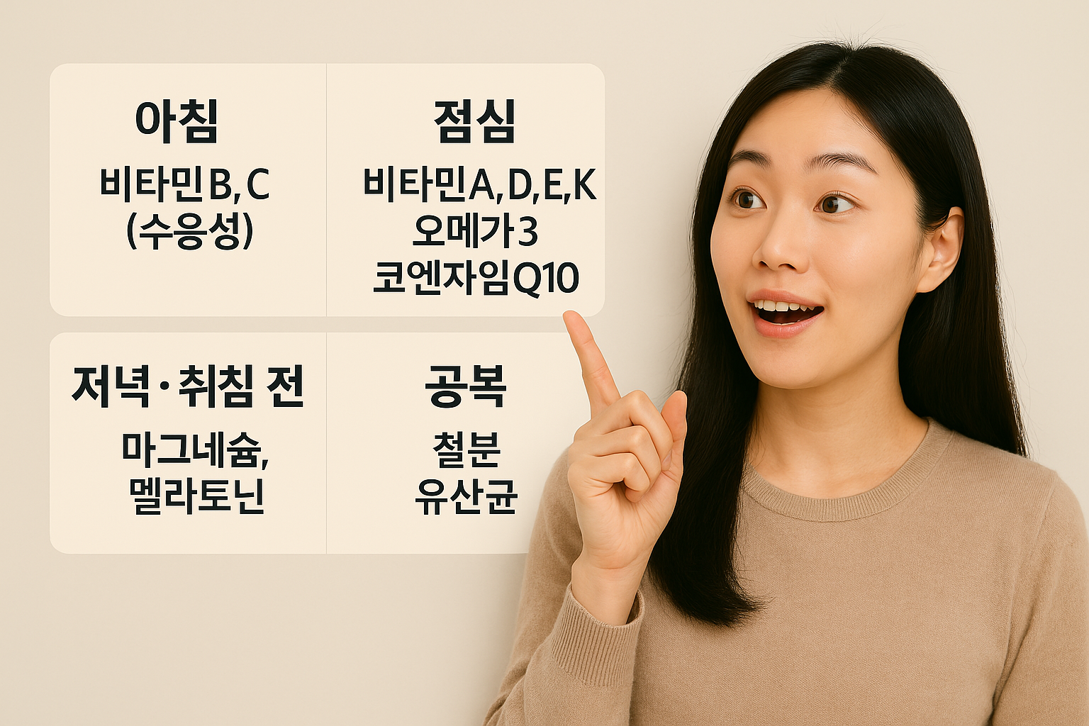 시간별 영양제 복용 가이드