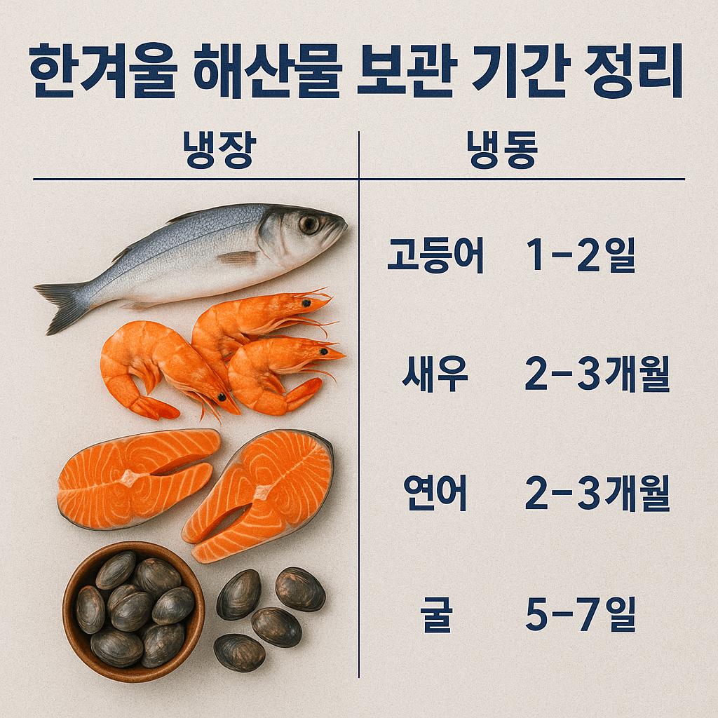 한겨울 해산물 정리 기준