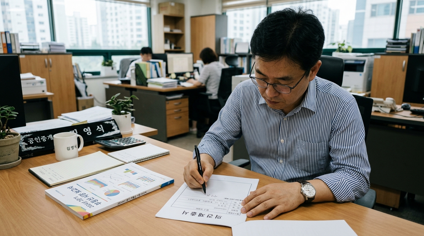 공동주택 공시가격에 대한 의견 제출서를 작성하며 전략을 수립하는 한국 집주인의 모습