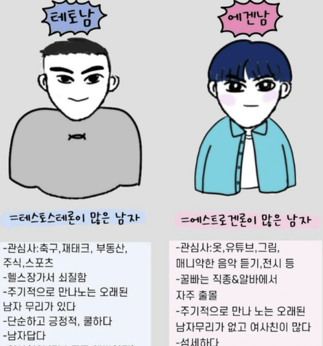 에겐남·에겐녀·테토남·테토녀 테스트