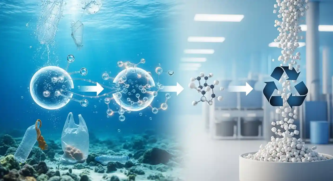 <img src="marine_plastic_polymer_analysis_and_recycling.webp" alt="해양 플라스틱의 분자 변화와 재생 원료화 과정을 시각적으로 표현한 이미지 입니다">