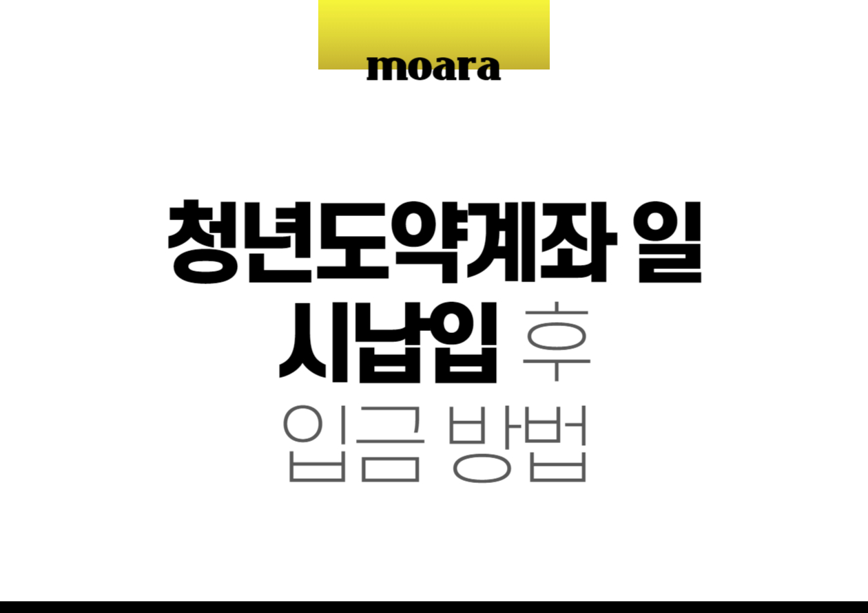 청년도약계좌 일시납입 후 입금 방법
